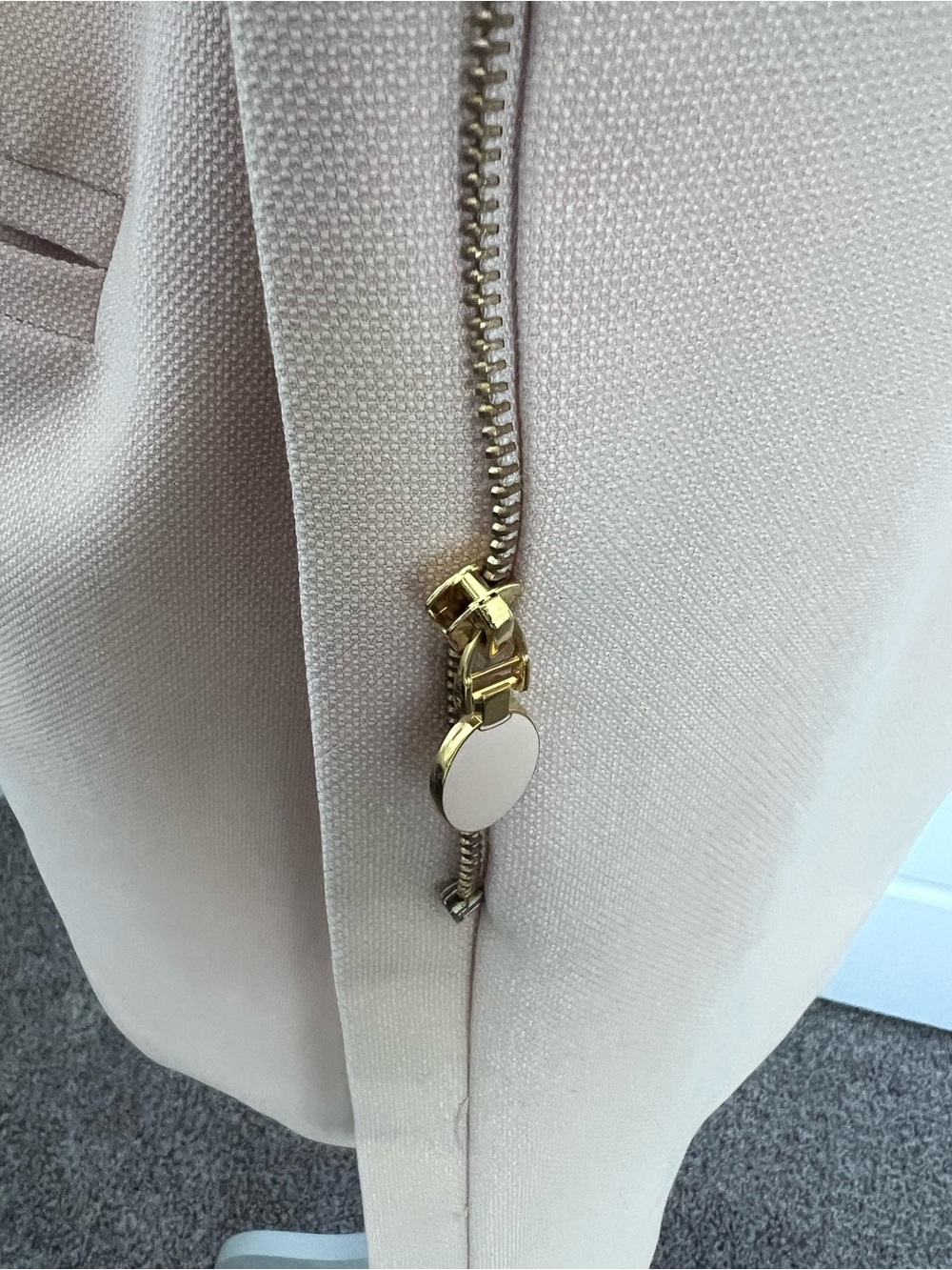 Tahari Blush Pink Longline Zip-Front Coat - Picture 9 of 13